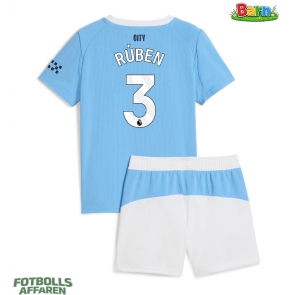 Manchester City Ruben Dias #3 Hemmaställ Barn 2025-26 Kortärmad (+ Korta byxor)